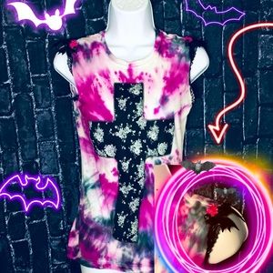 🦇 Batwing Tie Dye Cross Tank💞